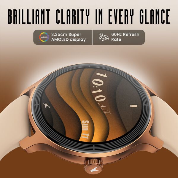 Fastrack Sleek Smartwatch 1.32" inch AMOLED Display, Sleek Design, Functional Crown, QR Hub, SpO2, HRM, IP68 - image number 1
