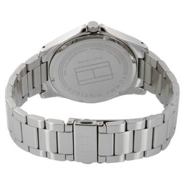 Helios Quartz Analog Black Dial Silver Stainless Steel Strap Watch For Men