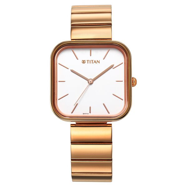 Titan Purple Stackables Quartz Analog White Dial Stainless Steel Strap Watch for Women - image number 1