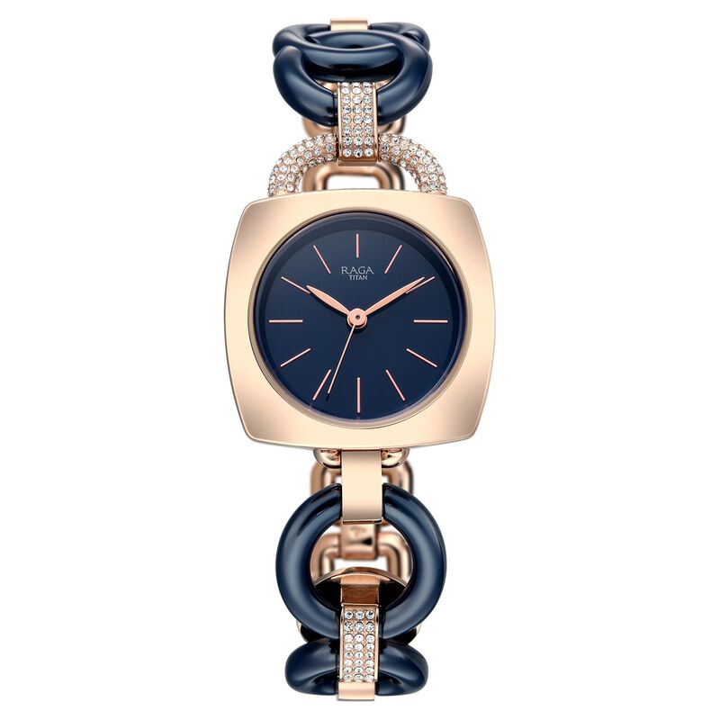 Titan Raga Unlocked Quartz Analog Blue Dial Multicoloured Metal Strap Watch For Women