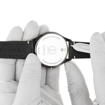20 mm Black Genuine Leather Straps for Men