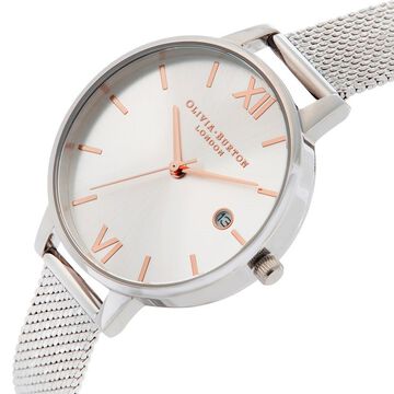 Olivia Burton Quartz Analog Silver Dial Stainless Steel Strap Watch for Women
