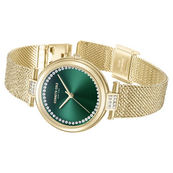 Kenneth Cole Quartz Analog Green Dial Golden Stainless Steel Strap Watch for Women - image number 2