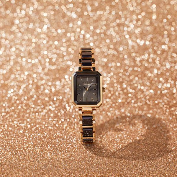 Sonata Poze Quartz Analog Black Dial Two Toned Color Stainless Steel Strap Watch For Women - image number 0