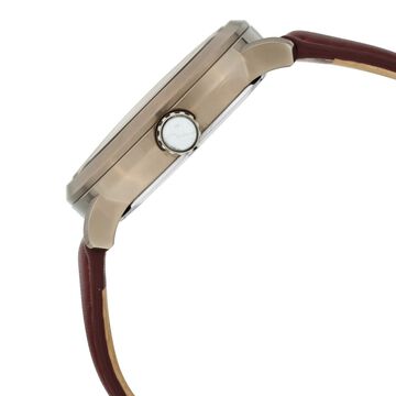 Titan Grandmaster White Dial Quartz Analog Leather Strap Watch for Men