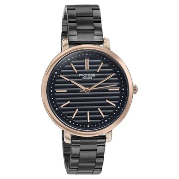 Sonata Poze Quartz Analog Black Dial Black Color Stainless Steel Strap Watch For Women