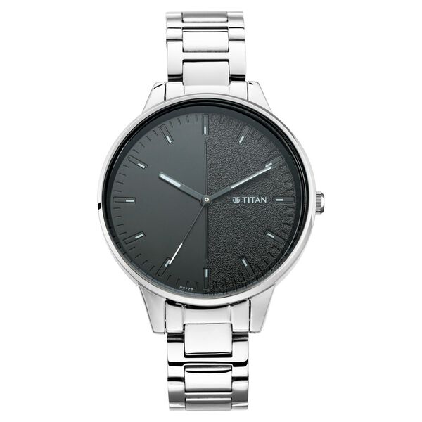Titan Women's Precision Simplicity Watch: Black Gradient Dial with Metal Strap - image number 1