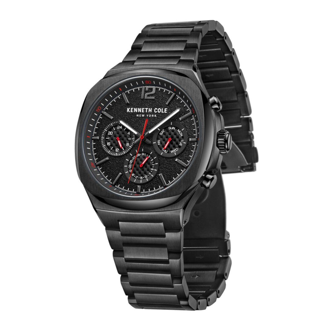 Buy Online Kenneth Cole Multifunction Black Dial Watch for Men