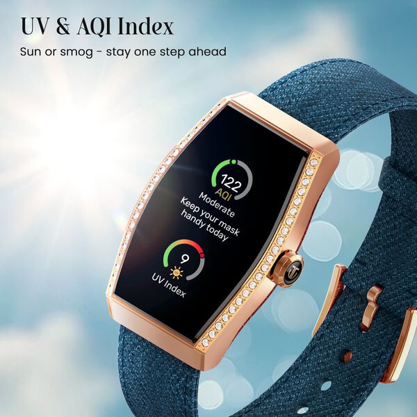 Titan Valerie Aura Women Smartwatch with 1.47" AMOLED Display, Crystal Studded Bezzel, Animated Watchfaces - image number 1