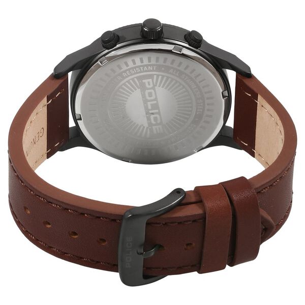 Police Quartz Chronograph Grey Dial Leather Strap Watch for Men - image number 3
