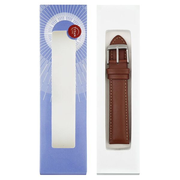 20 mm Brown Genuine Leather Strap for Men - image number 7