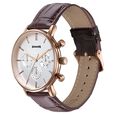 Sonata Festive Quartz Multifunction Silver Dial Brown Leather Strap Watch For Men - image number 2