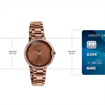 Poze By Sonata Quartz Analog Brown Dial Brown Metal Strap Watch For Women