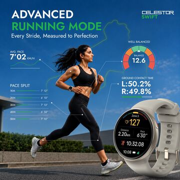 Titan Celestor Swift GPS Smartwatch with Advanced Badminton Mode, Zone Based Training ,AI Brief & Titan Q-Black