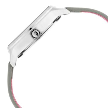 Fastrack Ruffles Quartz Analog with Day and Date Grey Dial Leather Strap Watch for Girls