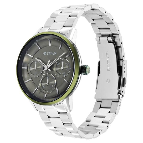 Titan Urban Magic Green Dial Quartz Multifunction Stainless Steel Strap watch for Men - image number 2
