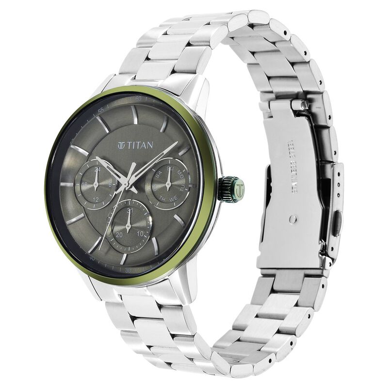 Titan Urban Magic Green Dial Quartz Multifunction Stainless Steel Strap watch for Men - image number 2