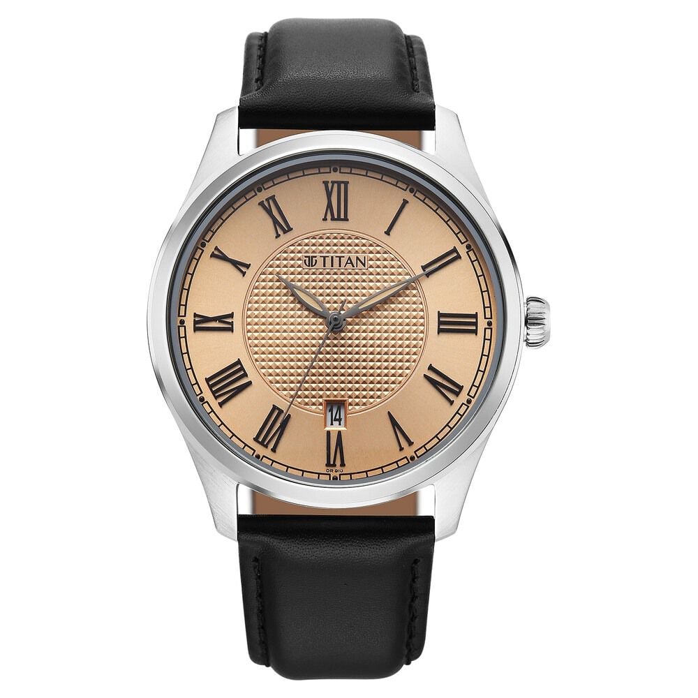 Titan Neo Roman Analog with Rose Gold Dial Brown Leather Strap Watch for Men-picture-21