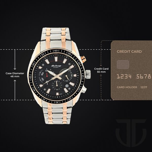 Titan Octane Black Chronograph Stainless Steel Strap watch for Men - image number 2