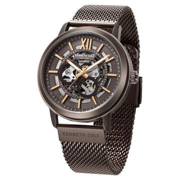 Kenneth Cole Automatic Brown Dial Brown Stainless Steel Strap Watch For Men