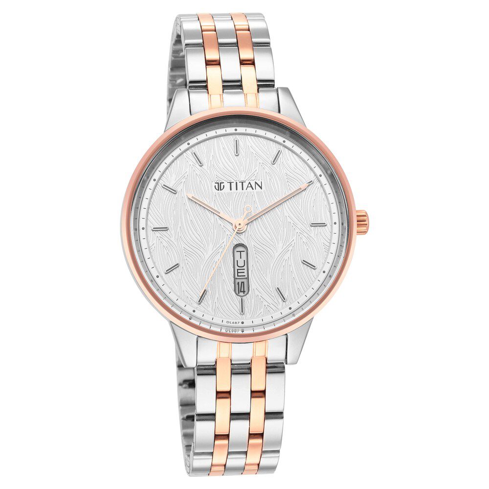 Titan metal round shop womens watch