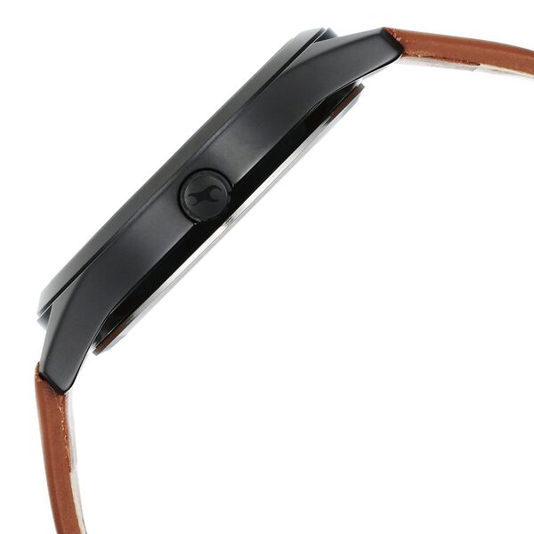 Fastrack Stunners Quartz Analog Black Dial Brown Leather Strap Watch For Guys - image number 3