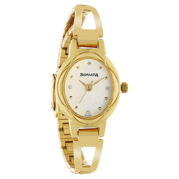 Sonata Pankh White Dial Women Watch With Stainless Steel Strap