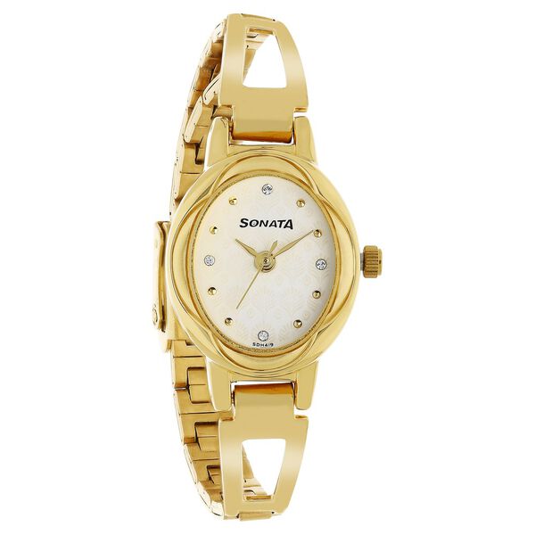 Sonata Pankh White Dial Women Watch With Stainless Steel Strap - image number 1