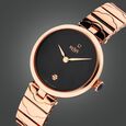 Xylys Swiss Analog Rose Gold Stainless Steel Strap Silver Dial Watch For Women