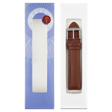 22 mm Brown Genuine Leather Strap for Men