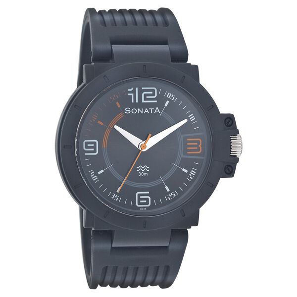 Sonata Quartz Analog Black Dial Strap Watch for Men - image number 0