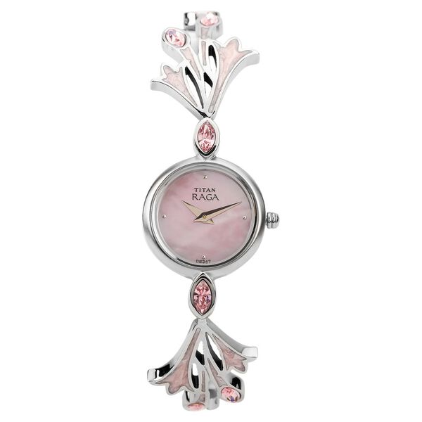 Titan Quartz Analog Mother of Pearl Dial Metal Strap Watch for Women - image number 0
