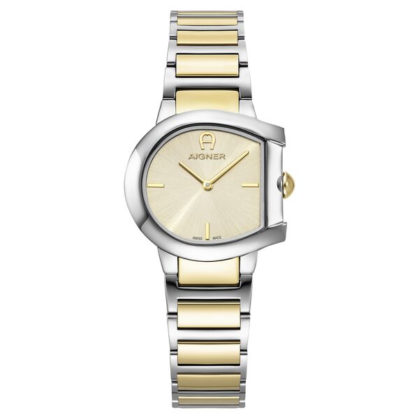 Aigner Quartz Analog Champagne Dial Two Toned Stainless Steel Strap Watch For Women - image number 0