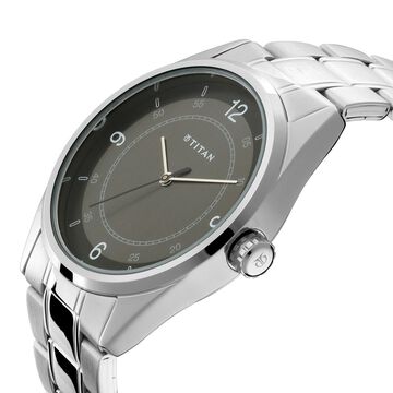 Titan Men's Eleganza Lumina Blue: Luminous Dial Watch with Sophisticated Link Metal Strap