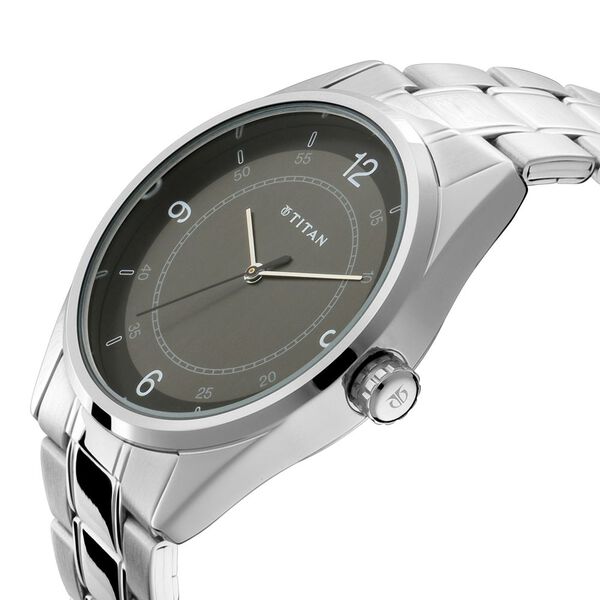 Titan Men's Eleganza Lumina Blue: Luminous Dial Watch with Sophisticated Link Metal Strap - image number 1