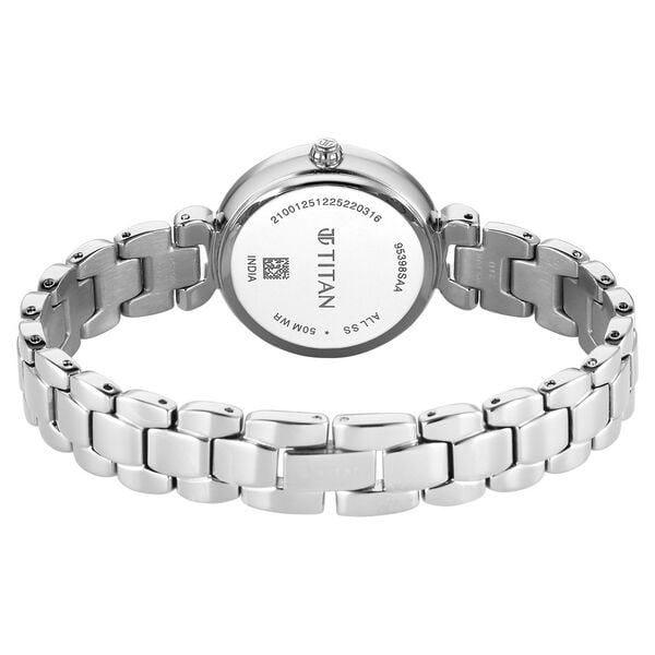 Titan Workday Edit Quartz Analog Mother Of Pearl Dial Silver Stainless Steel Strap Watch For Women - image number 5