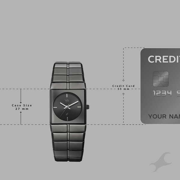 Vyb Nova By Fastrack Quartz Analog Grey Dial Grey Metal Strap Watch For Guys - image number 3