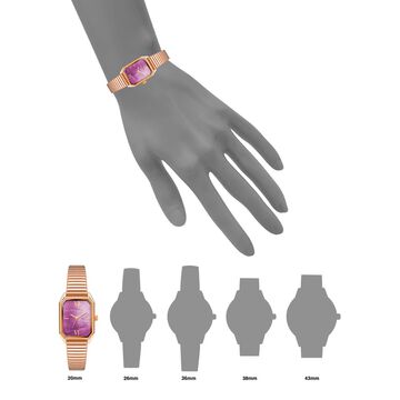 Anne Klein Quartz Analog Purple Dial Stainless Steel Strap Watch for Women