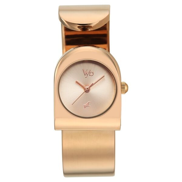 Vyb Striker By Fastrack Quartz Analog Rose Gold Dial Rose Gold Metal Strap Watch For Girls - image number 0