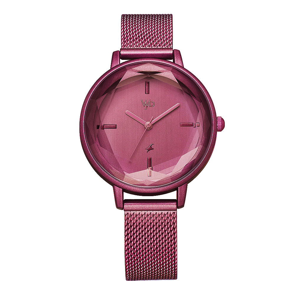 Pink color ladies watch top