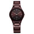 Titan Edge Wine Ceramic Quartz Analog Maroon Dial Red Ceramic Strap Watch For Women - image number 0