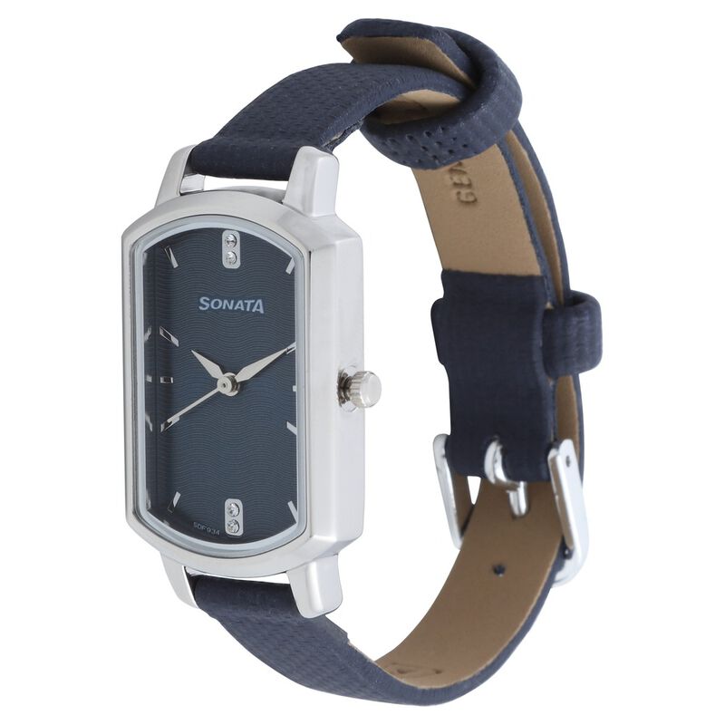 Sonata Elite Blue Dial Women Watch With Leather Strap - image number 1