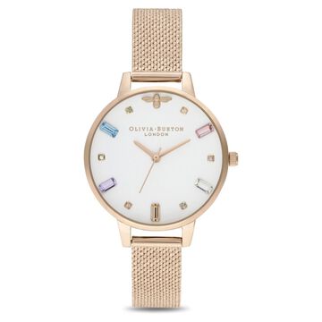 Olivia Burton Quartz Analog Golden Dial Watch for Women