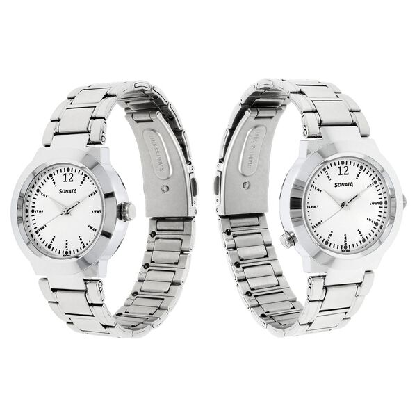 Buy Online Sonata Act Safety Watch White Dial Women Watch With