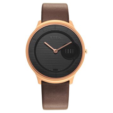 Titan Edge Slim Leather Strap Black Dial Analog Watch for Women
