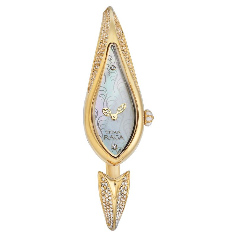Titan Quartz Analog Mother Of Pearl Dial Watch for Women