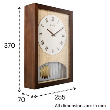 Titan Wooden Pendulum Clock - Premium Decor Box Pendulum Wooden Wall Contemporary look Clock - 37 cm x 25.5 cm (Medium)