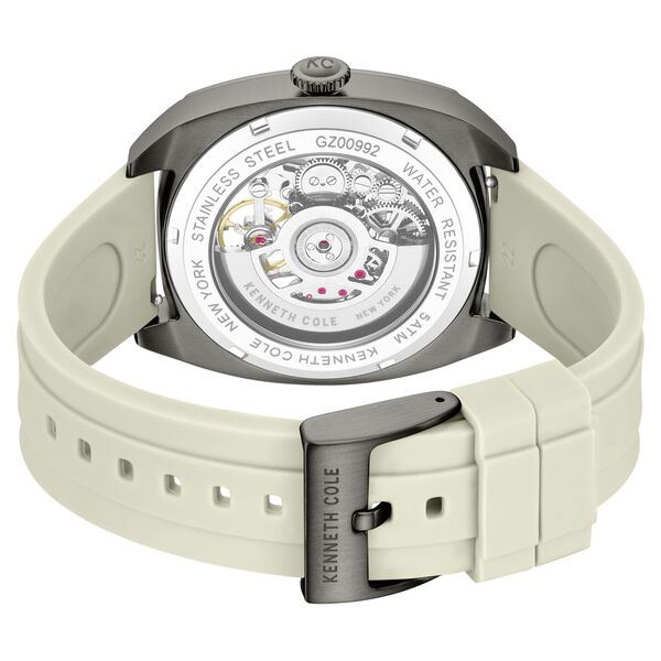 Kenneth Cole Automatic Grey Dial Orange Silicone Strap Watch For Men - image number 4