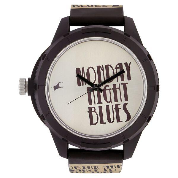 Fastrack All Nighters Quartz Analog Silver Dial Plastic Strap Unisex Watch - image number 0