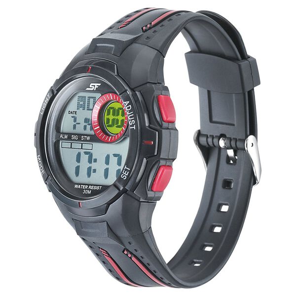SF Digital Dial Black PU Strap Watch for Men - image number 1